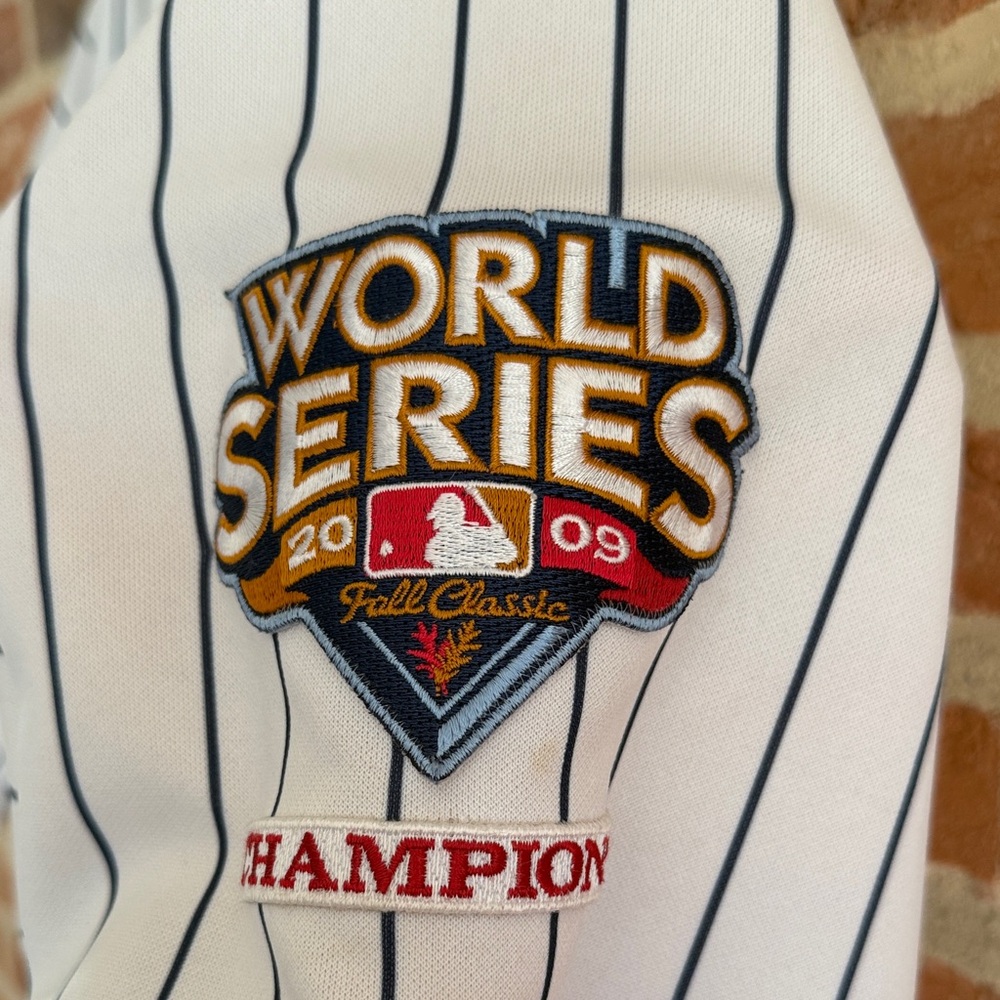 Majestic White and Navy Baseball Jersey - Picture 3 of 5